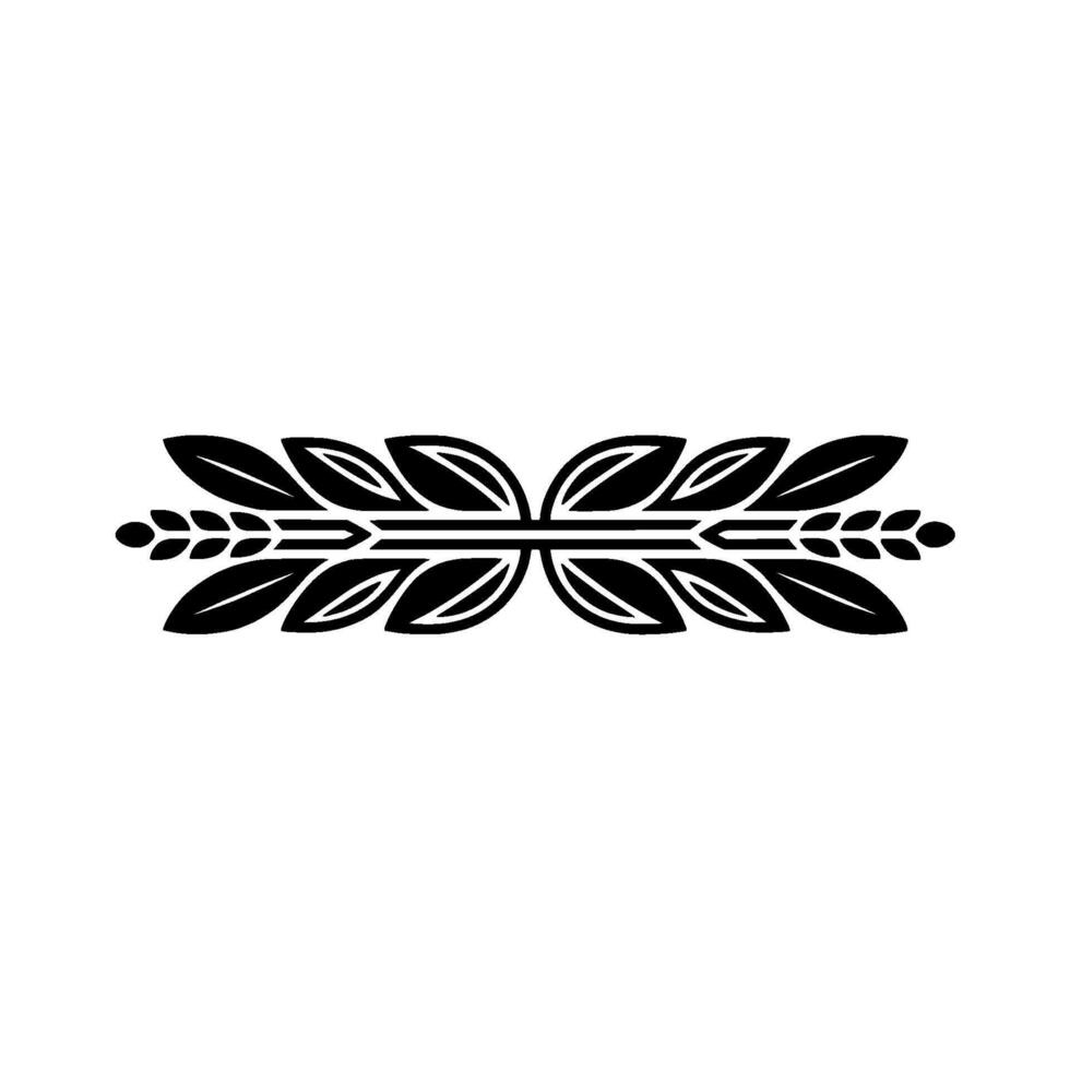 Elegant Black Leaf Border on White Background Decorative vector