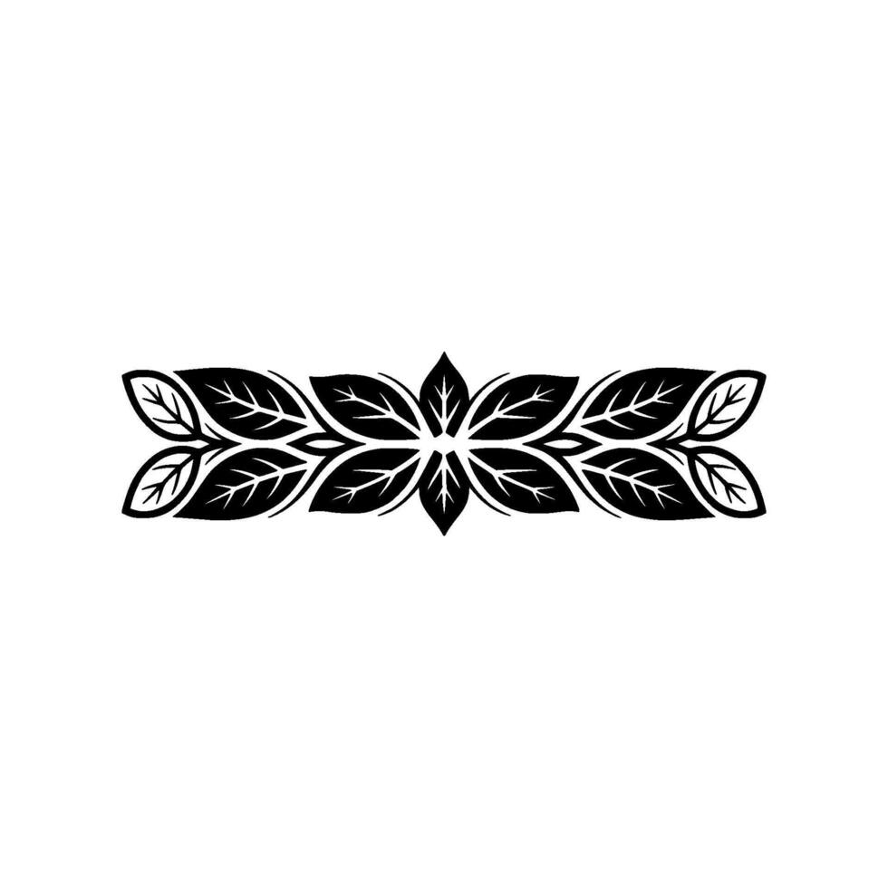 Minimalist Leaf Motif Black Floral Border on Cream Background vector