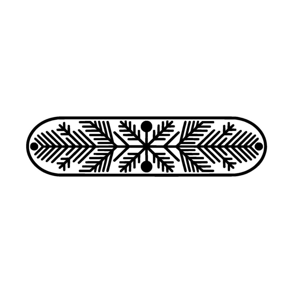 Minimalist Winter Snowflake and Pine Branch Border vector