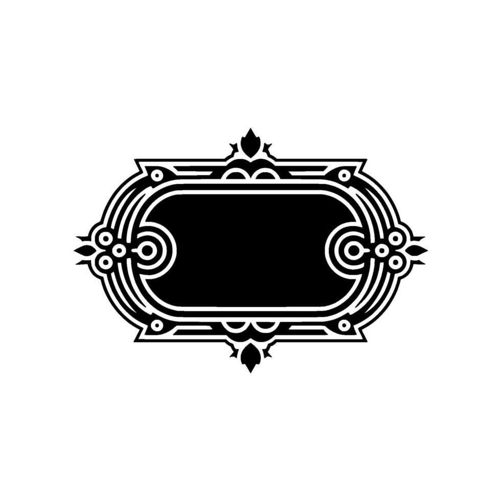 Ornate Black and White Label with Space For Text vector