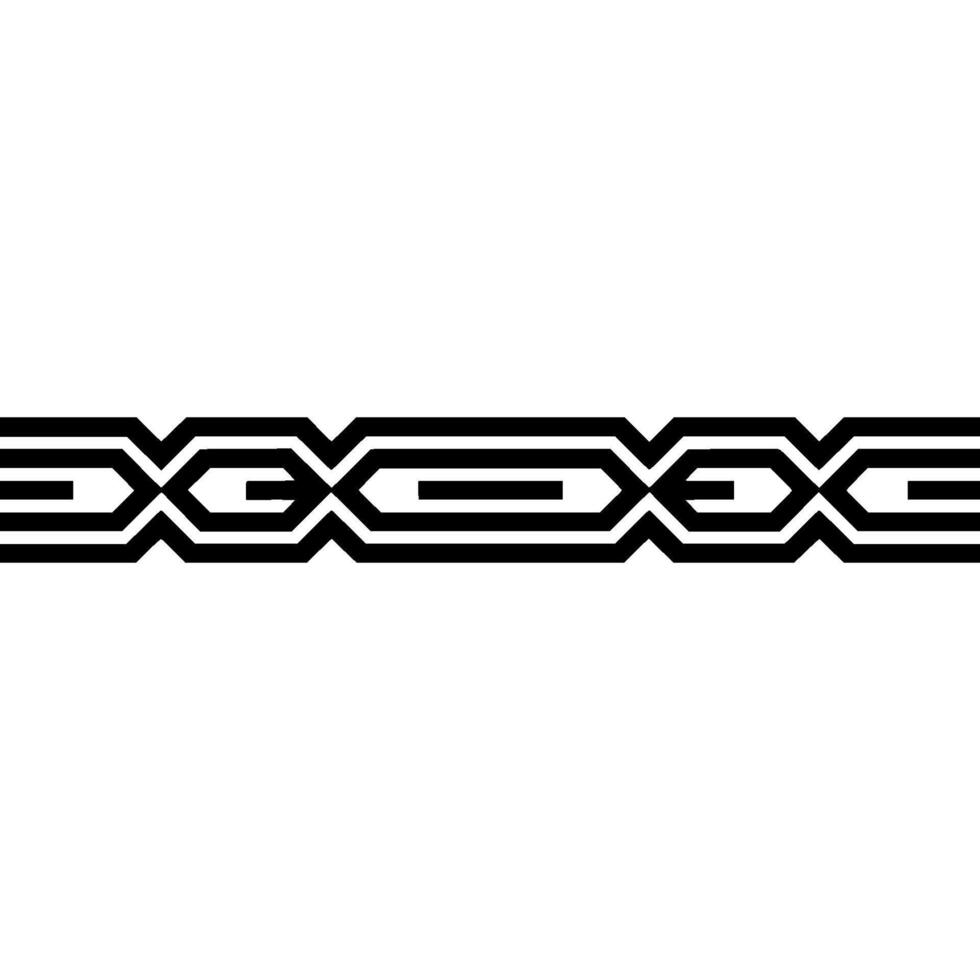 Modern Geometric Line Border , Black on White, Decorative Element vector