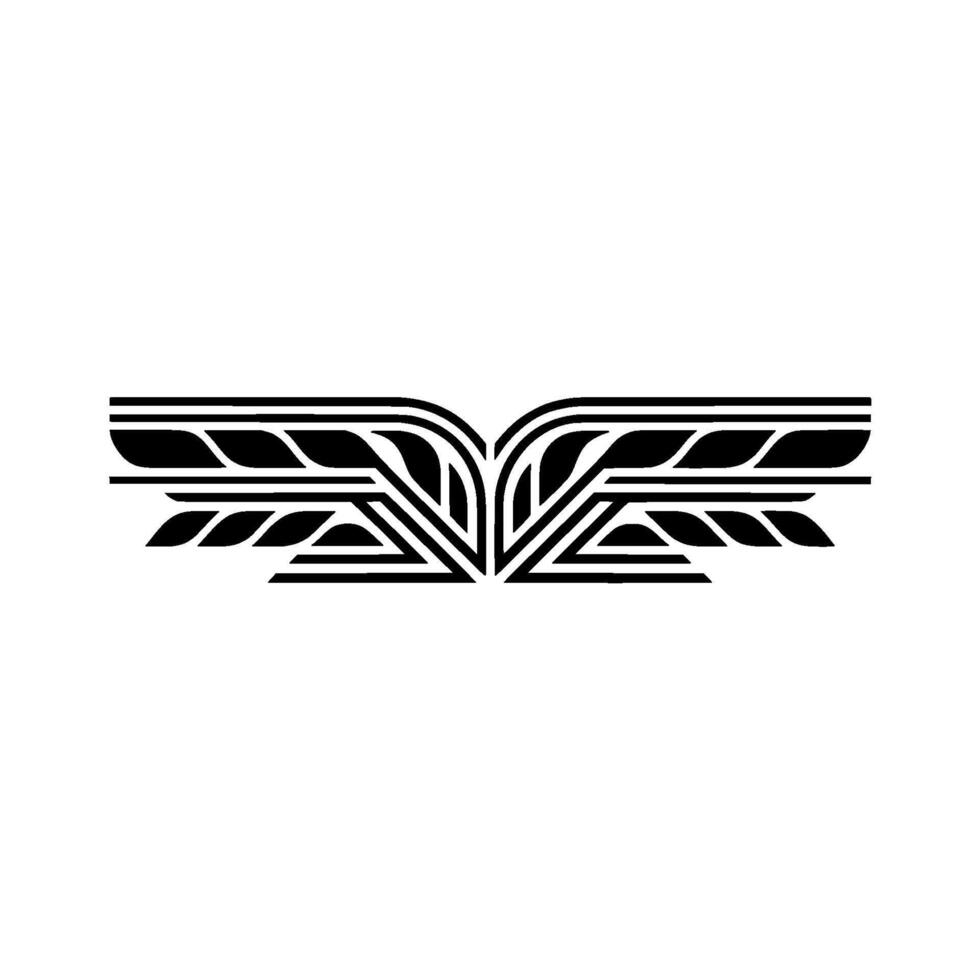 Minimalist Wheat Emblem, Geometric Black and White vector