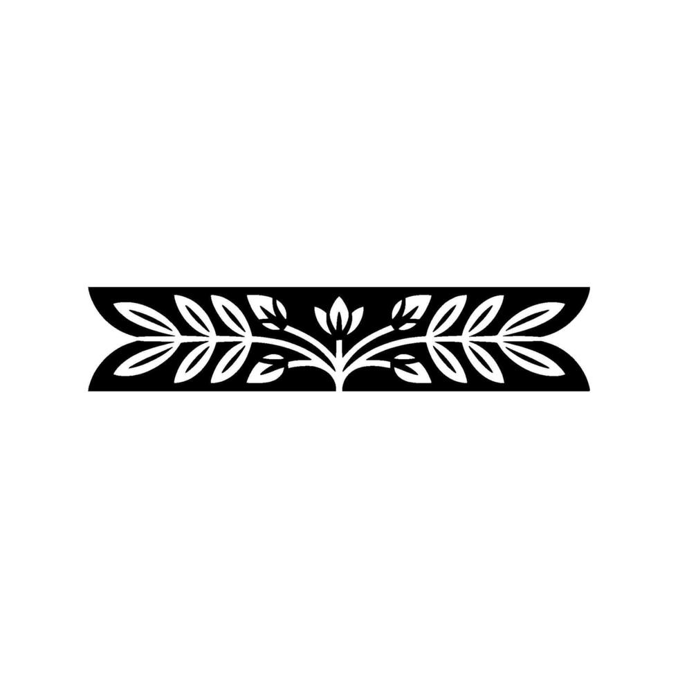 Elegant Minimalist Floral Border Black Leaves on White Background vector