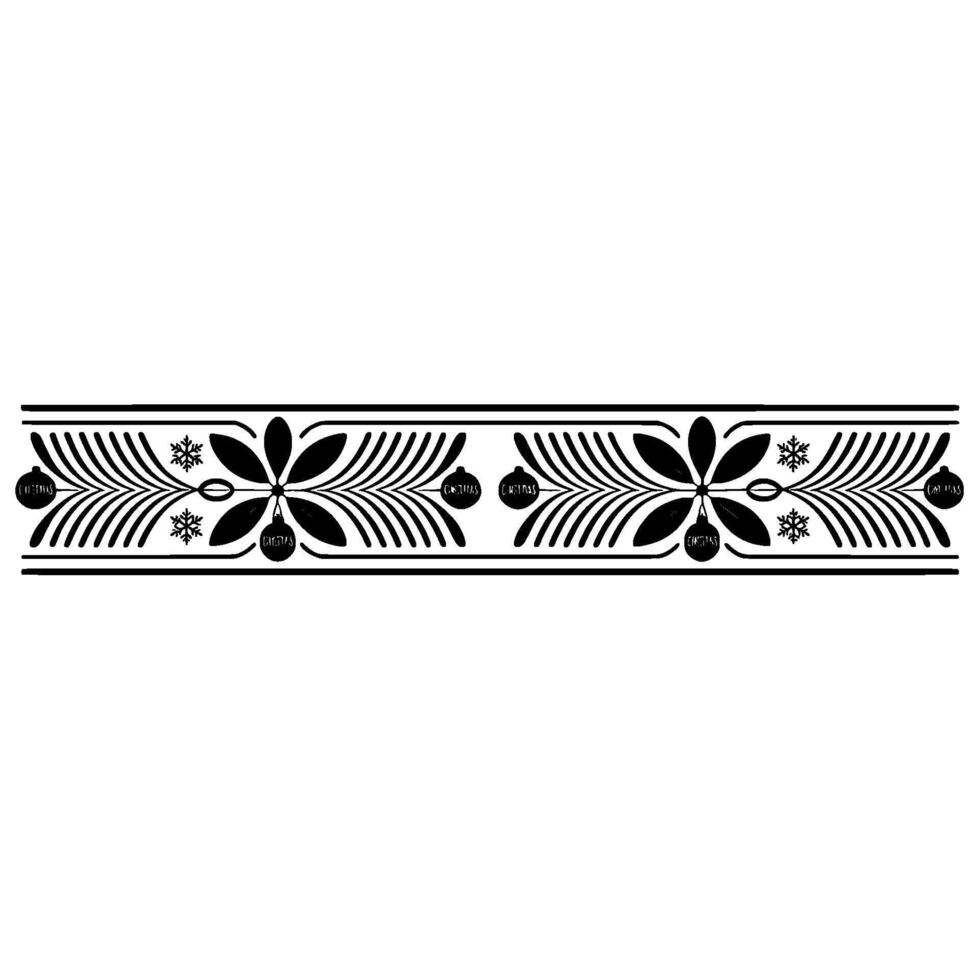 Christmas Ornamental Border in Black and White vector