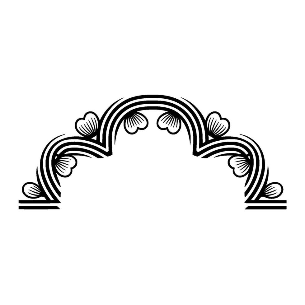 Elegant Black and White Floral Archway Element vector