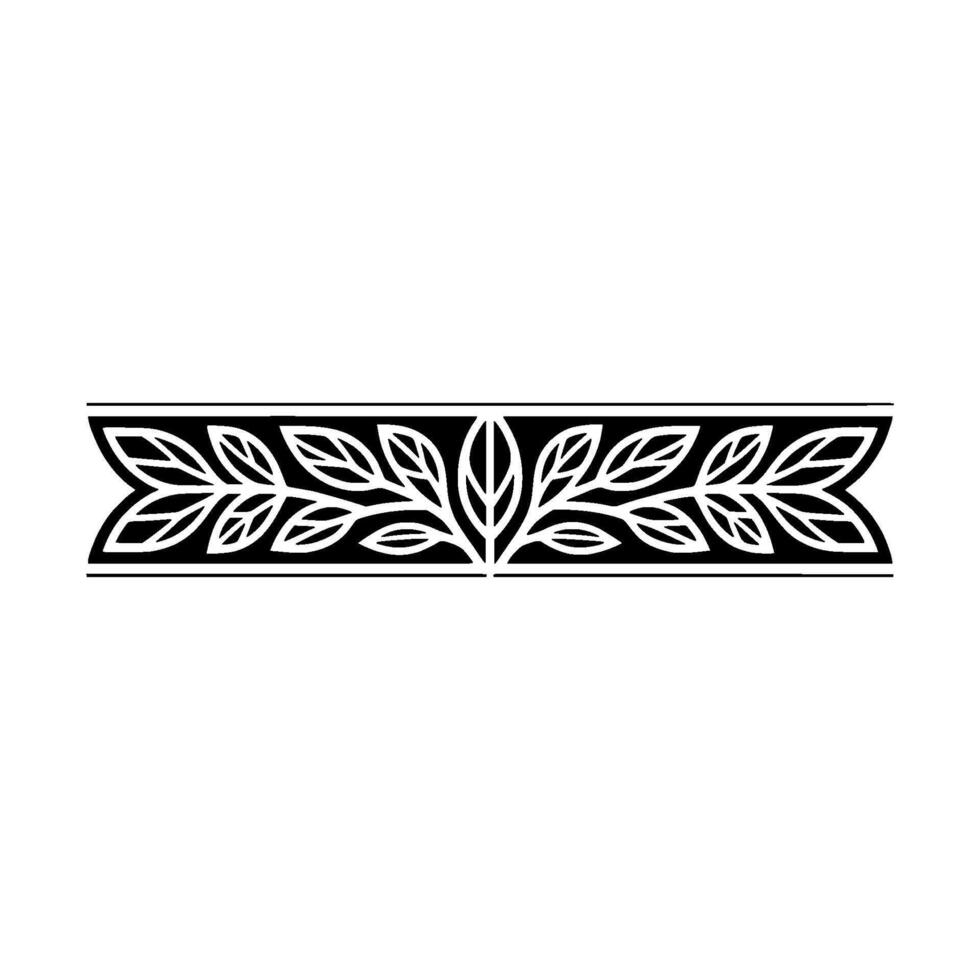 Elegant Leaf Border in Black and White, Minimalist vector