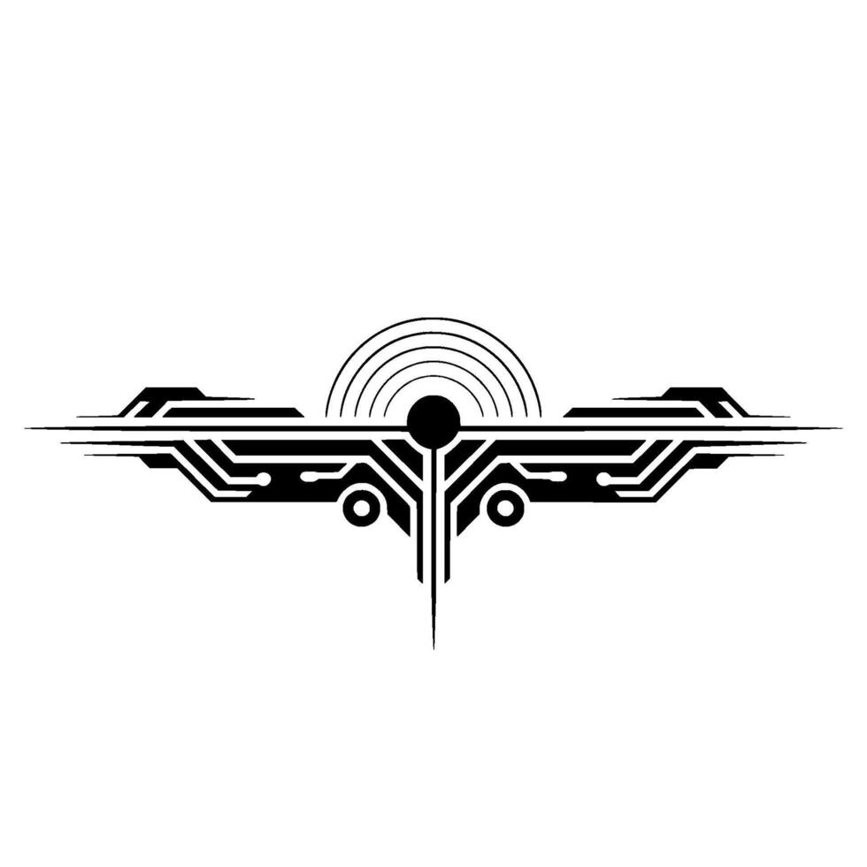 Techinspired Symmetry Black Circuit Board on White Background vector