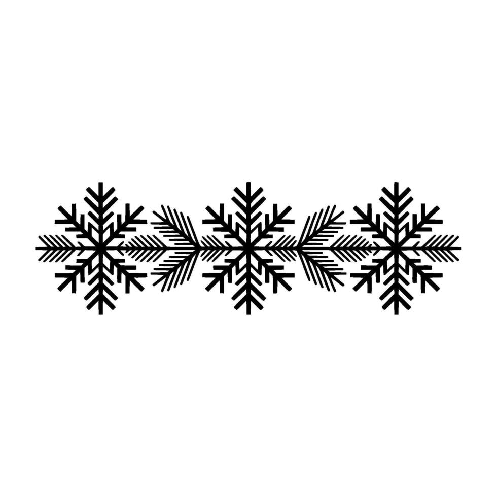 Minimalist Snowflake Border in Black on White vector