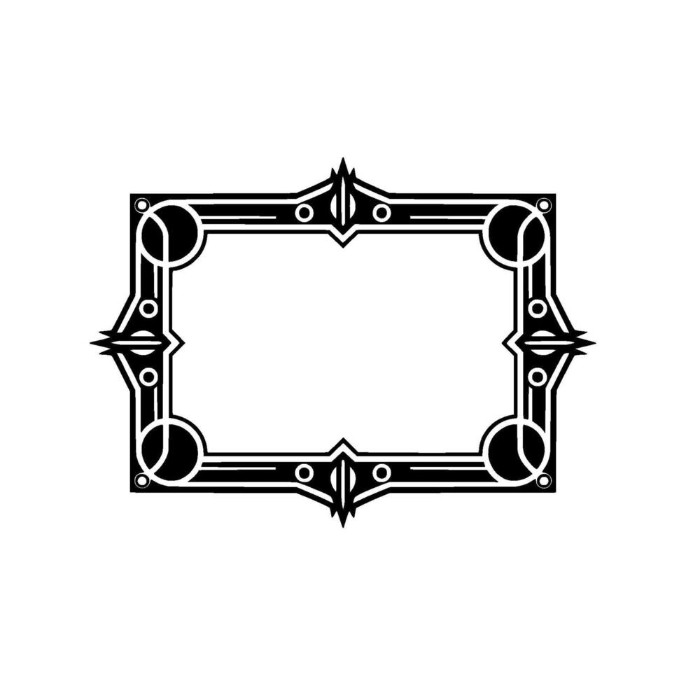Art Deco Frame Elegant Black White vector