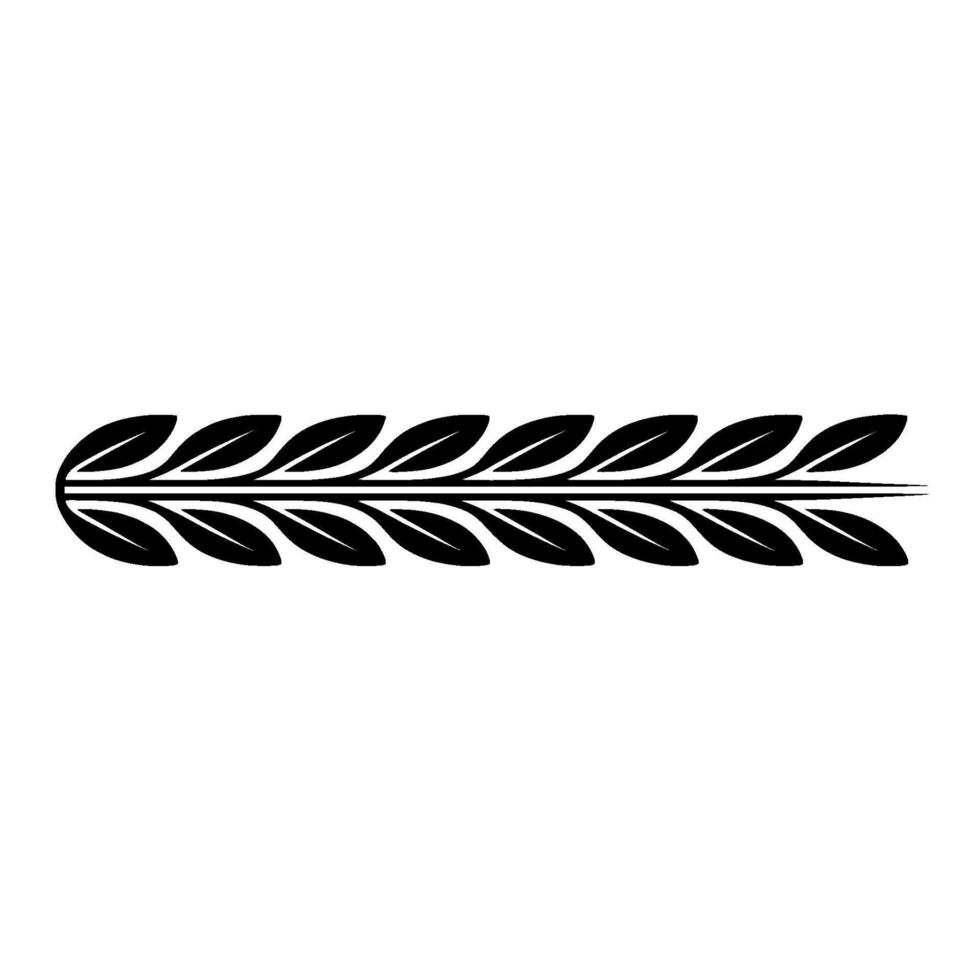 Minimalist Black Leaf Border Element vector