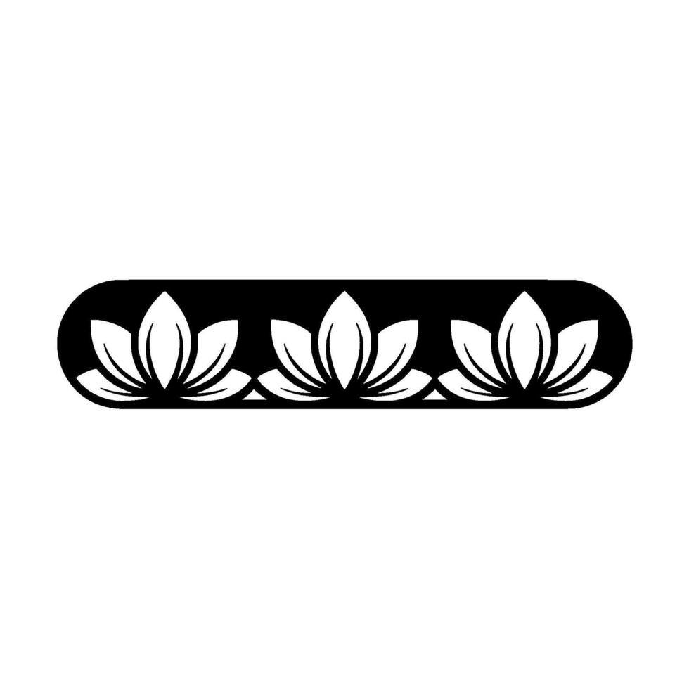 Elegant Lotus Flower Pattern on Black Bar, vector