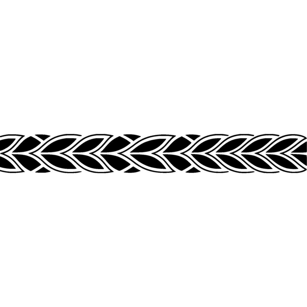 Minimalist Braided Leaf Border on White Background vector