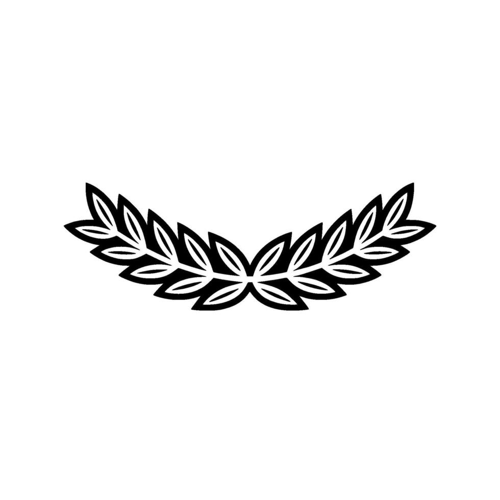 Black Laurel Wreath Emblem, Simple on White vector