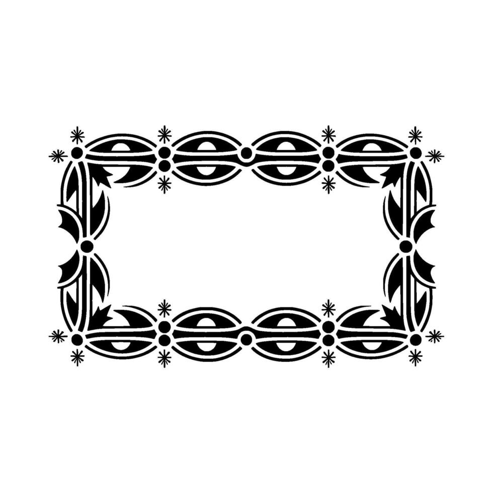 Elegant Black Border with Geometric Floral vector