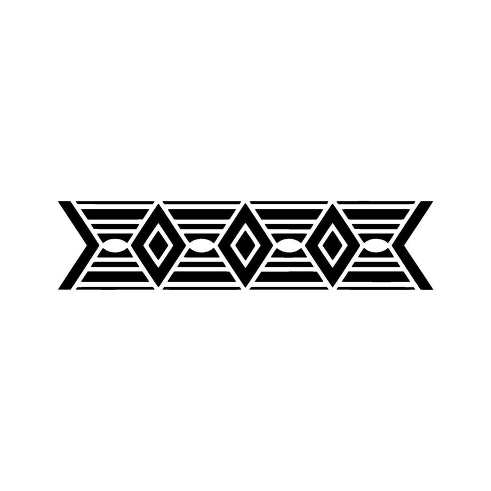 Geometric Aztecinspired Border in Black on White vector