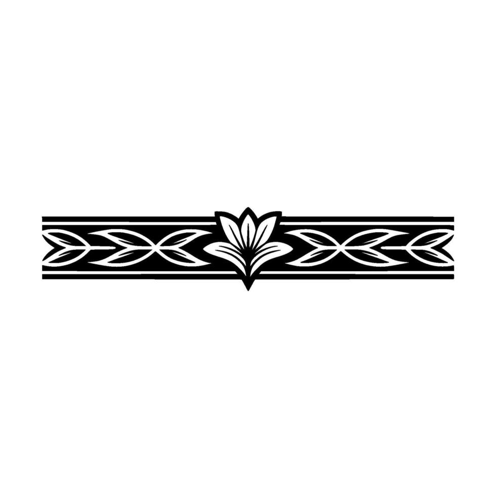 Elegant Black White Floral Border , Illustration, Minimalist Style vector