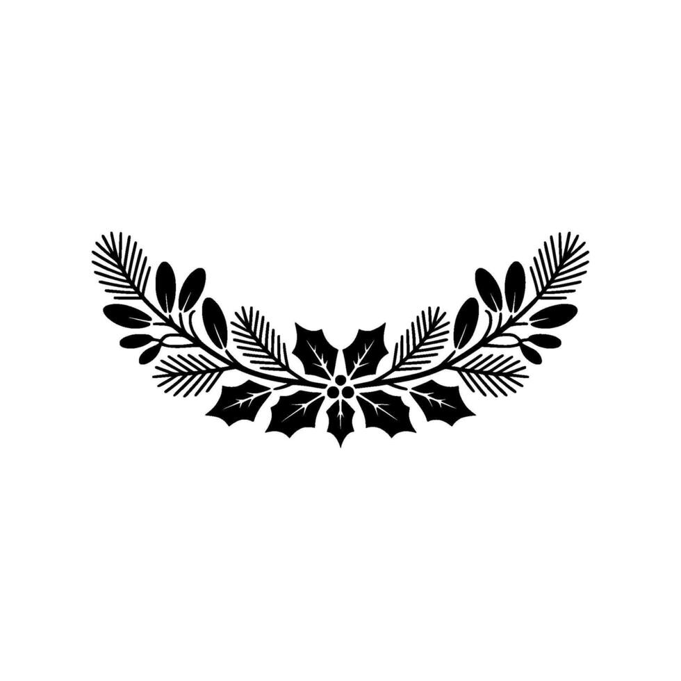 Minimalist Christmas Garland Black and White Holiday Decoration vector