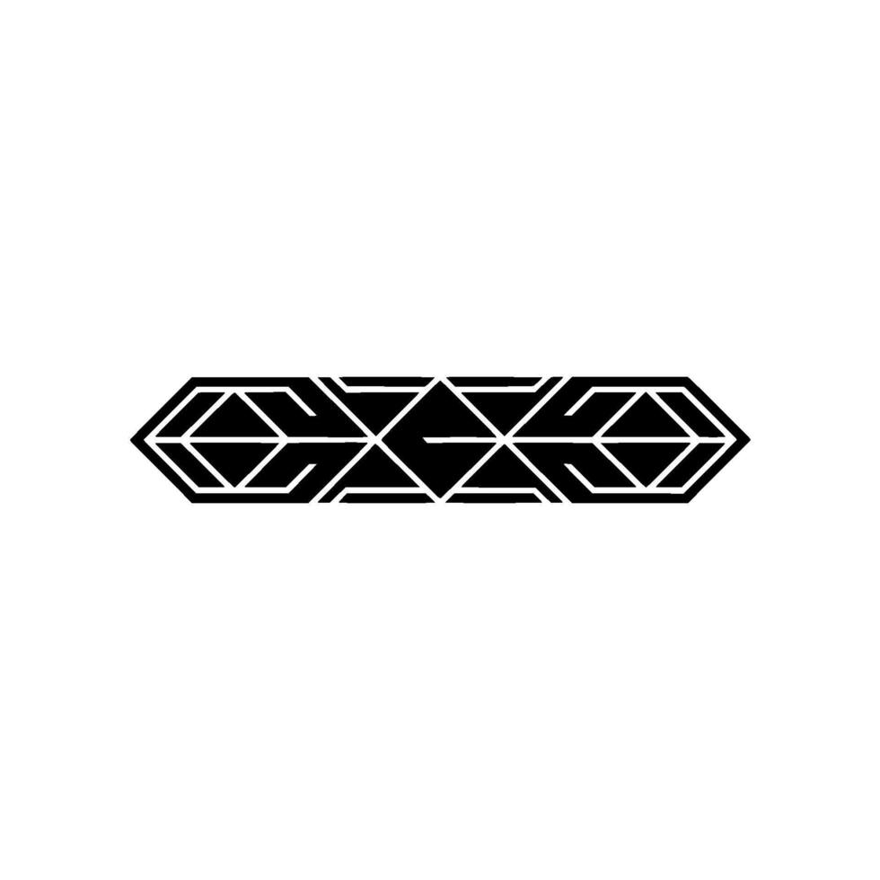 Geometric Ornament Minimalist Black Shape on Creamy White Background vector