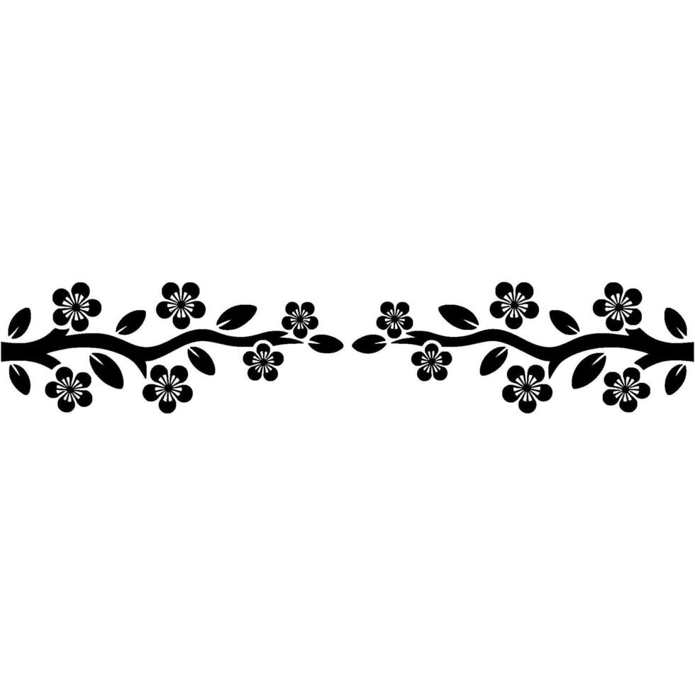 Minimalist Floral Branch Border on Light Gray Background vector