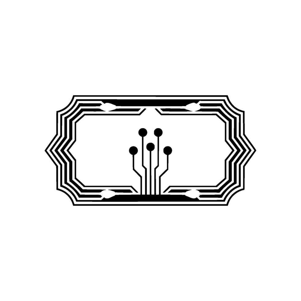 Digital Circuitry Emblem Minimalist Tech on a Neutral Background vector