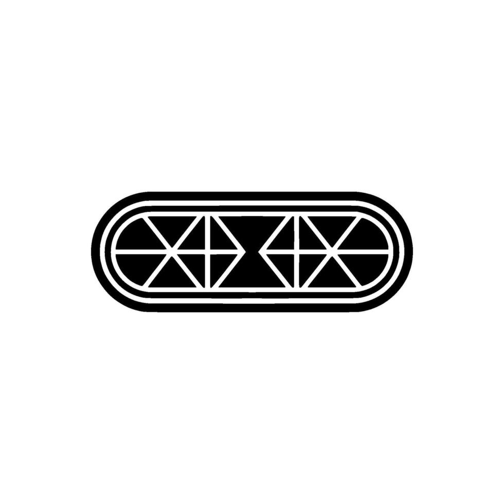 Geometric Capsule Abstract in Black White, Minimalist vector