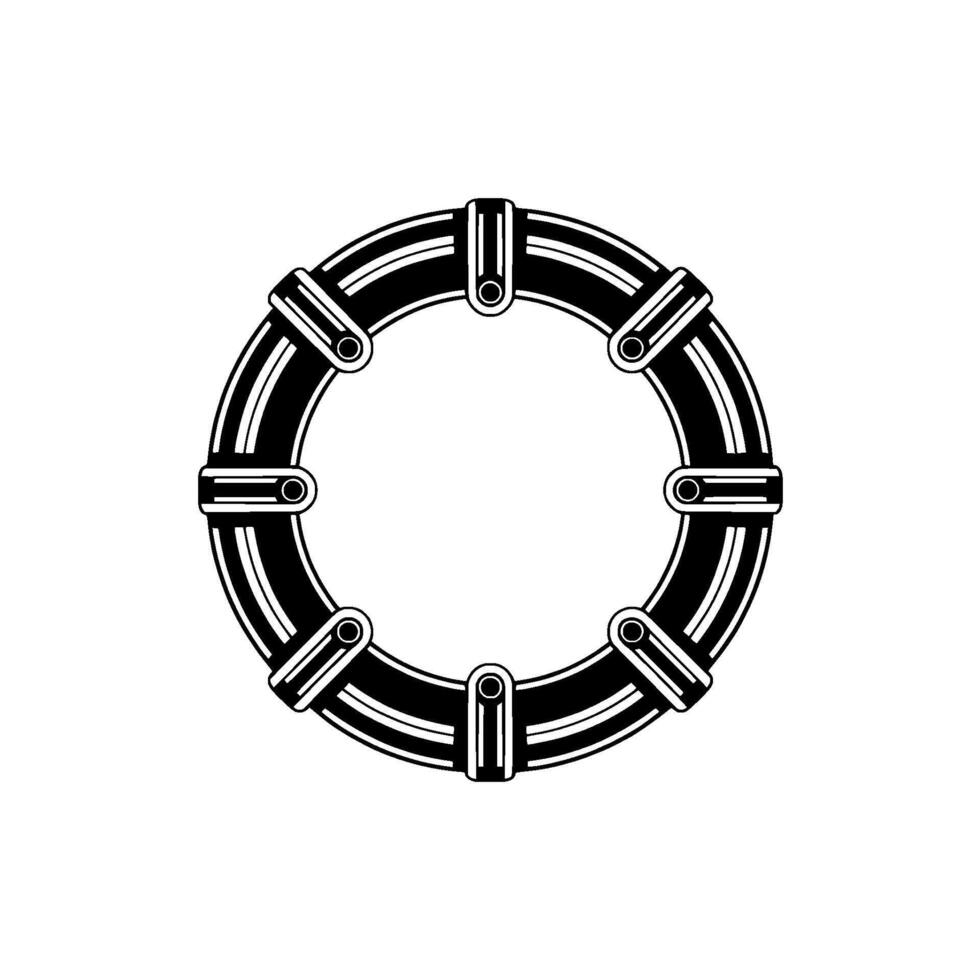 Circular Abstract in Black and White Art Deco Style vector