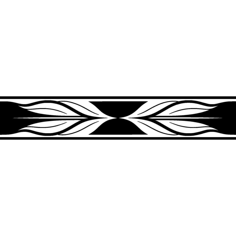 Art Deco Leaf Border on White, Geometric and Elegant vector