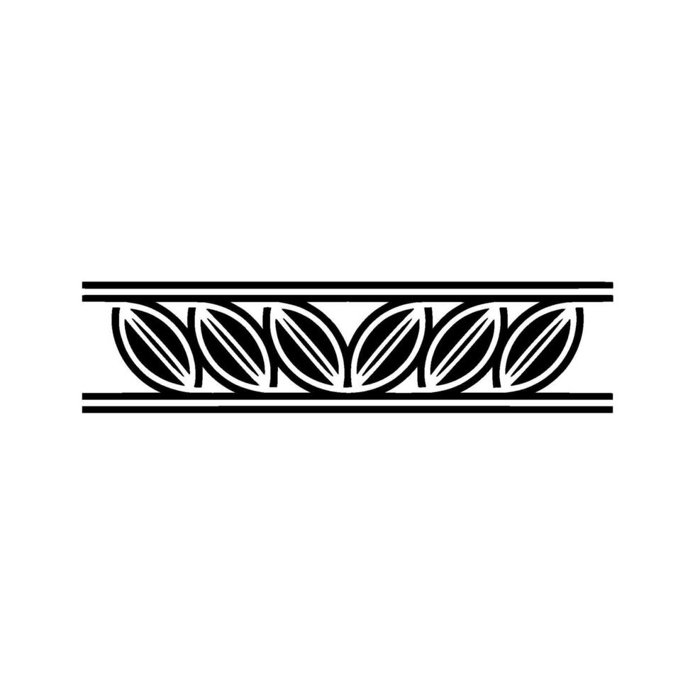 Geometric Leaf Border, Black and White Pattern For Elements vector