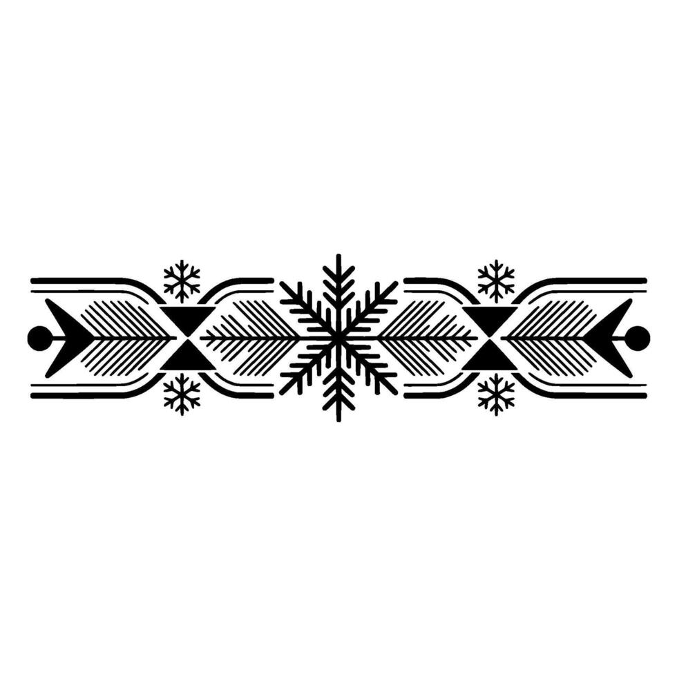 Minimalist Snowflake Ornament Festive Illustration on White vector