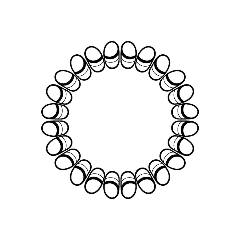 Minimalist Circle Motif Geometric Black and White vector