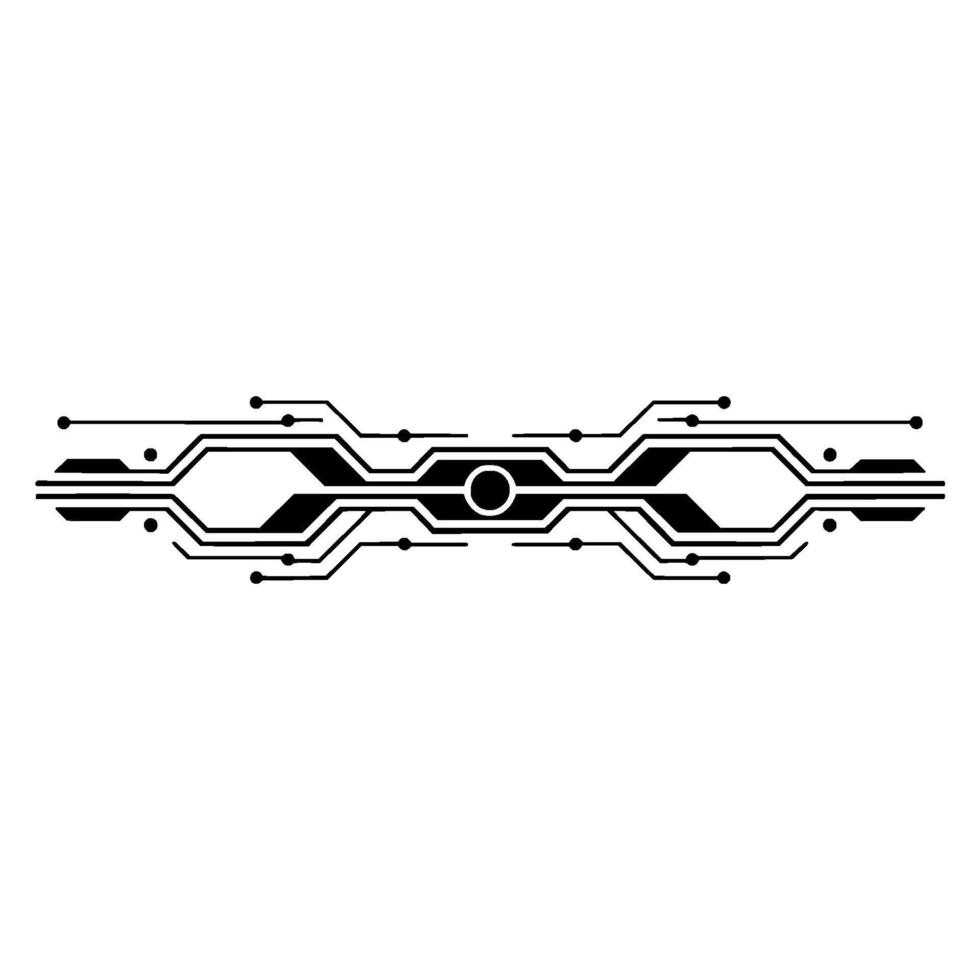 Abstract Tech Circuit Board in Black and White vector
