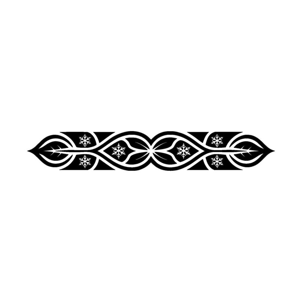Elegant Black Ornamental Border with Snowflakes on Light Background vector