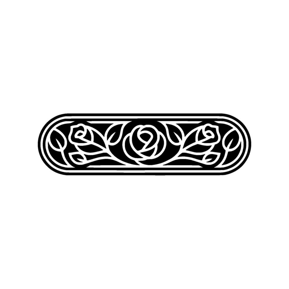 Elegant Black and White Rose Floral Ornament, Decorative vector