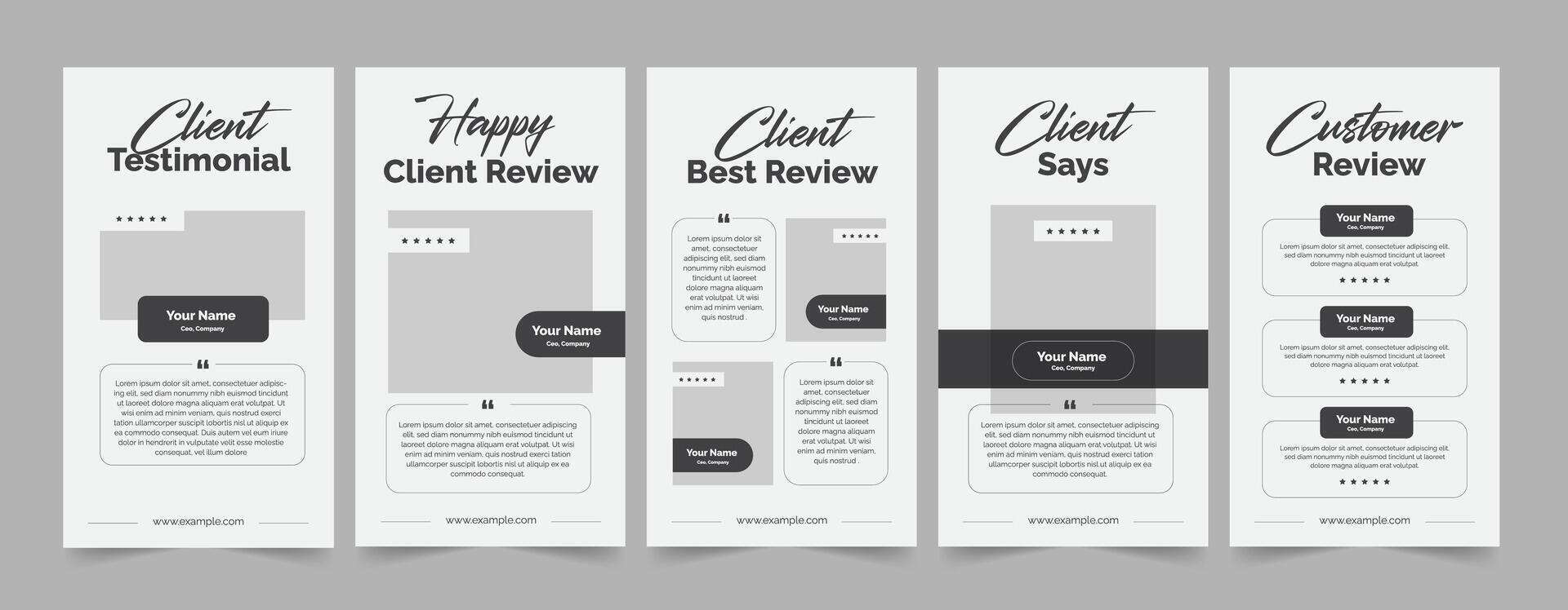 Modern client feedback template, Customer review banner design, Testimonial quote layout vector