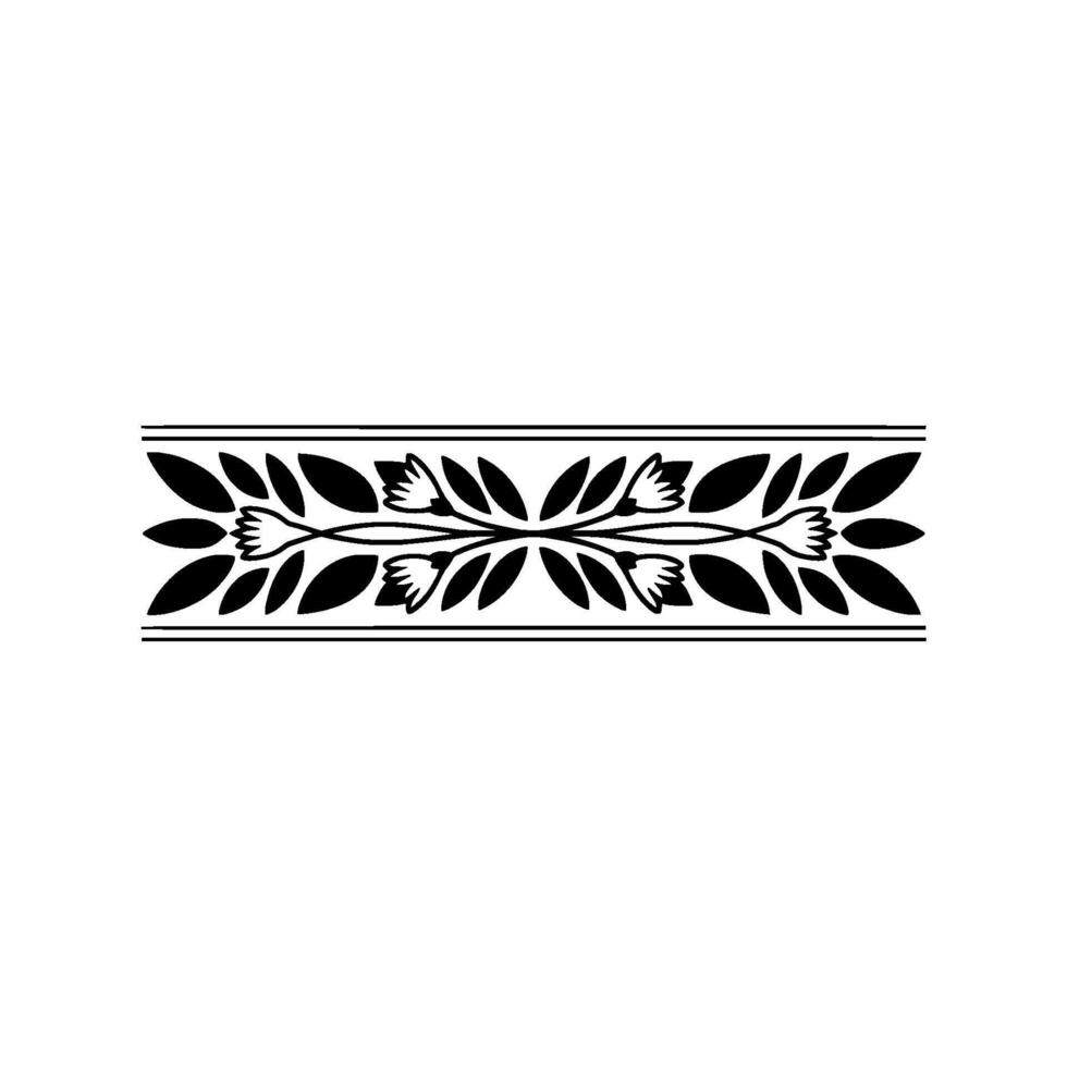 Floral Border , Black and White, Decorative Element vector