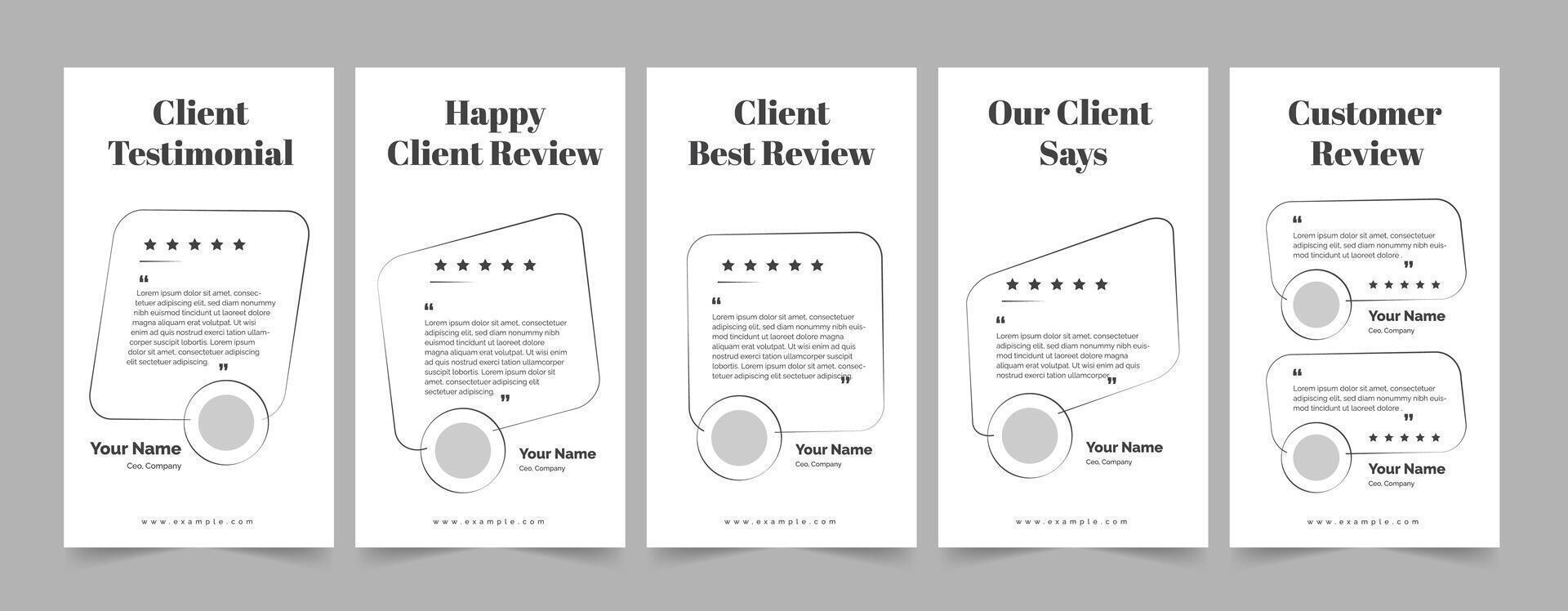 Client review template, Clean client testimonial layout design vector
