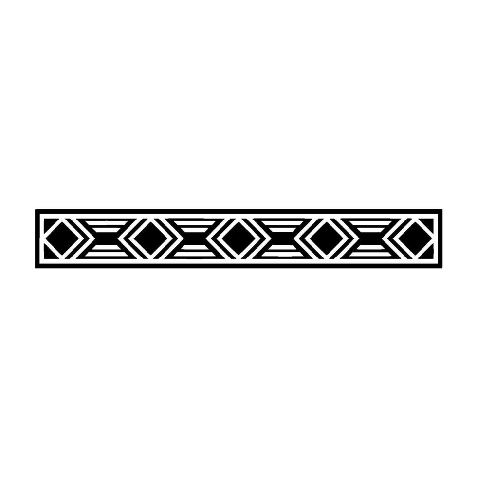 Geometric Tribal Border in Black and White vector
