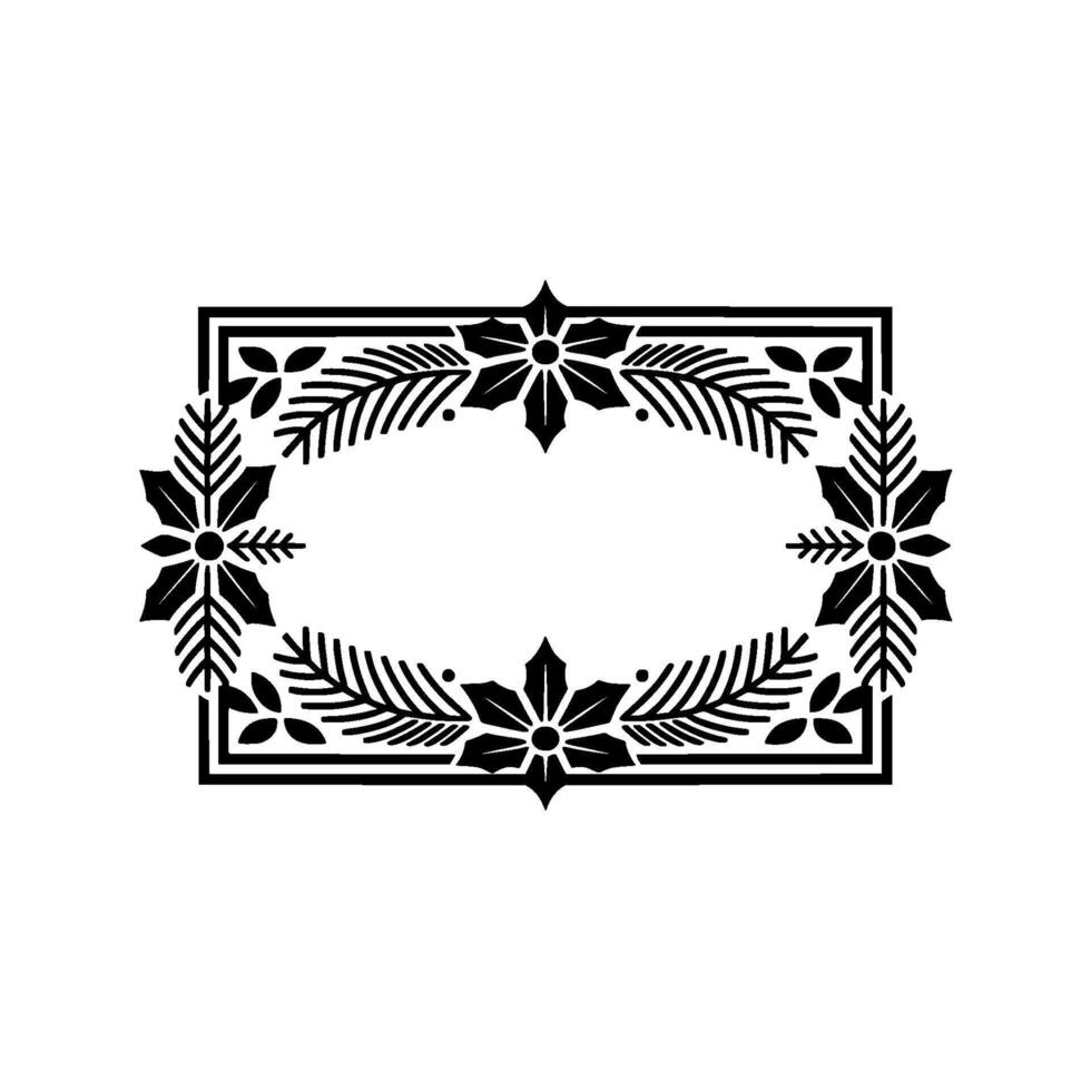 Christmas Holly Frame, Minimalist vector