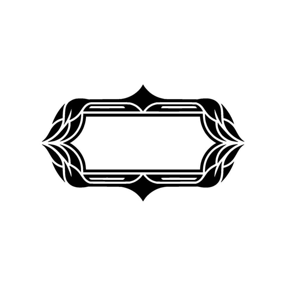 Elegant Black White Ornamental Frame. vector