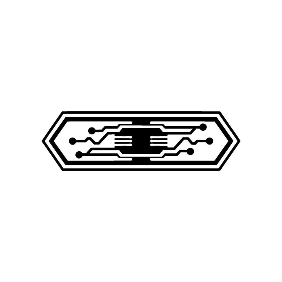 Minimalist Circuit Board Modern Tech on White. vector