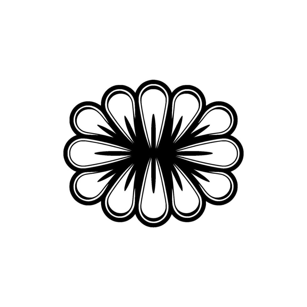 Geometric Floral Mandala in Black and White. vector