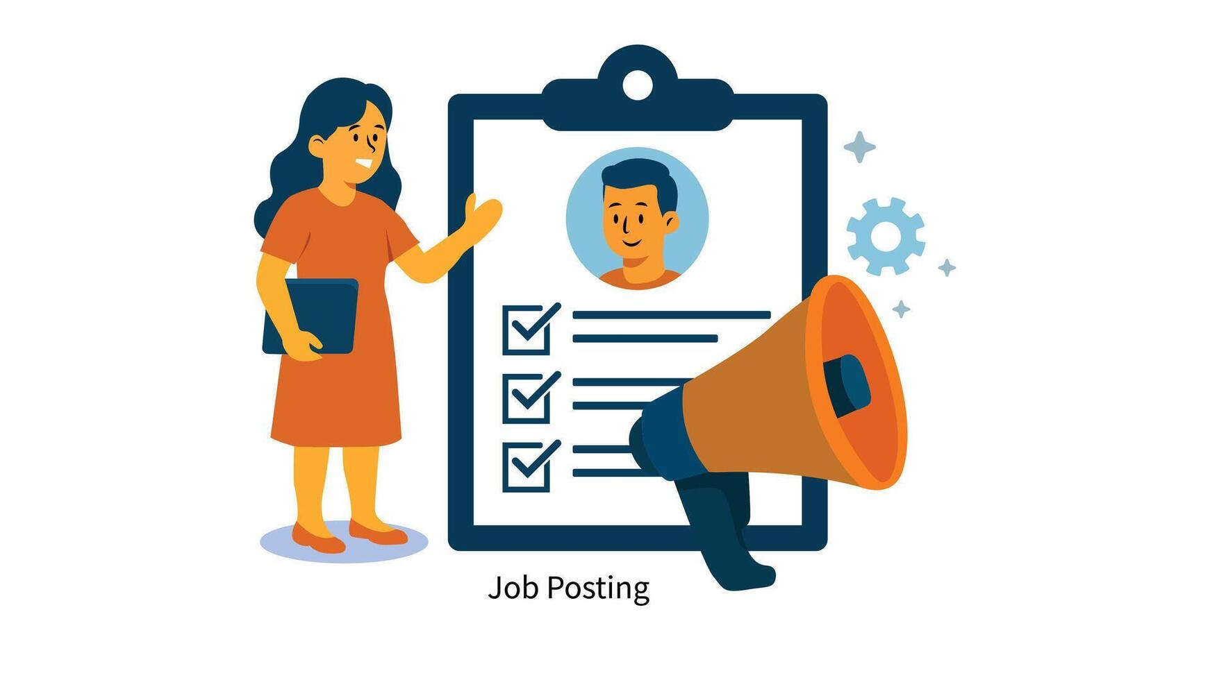 Job Posting Announcement Recruitment, Hiring, Application, Candidate, Employment vector