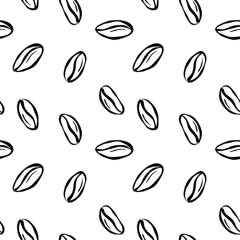 Creative coffee doodle pattern design with artisanal coffee beans for various applications vector