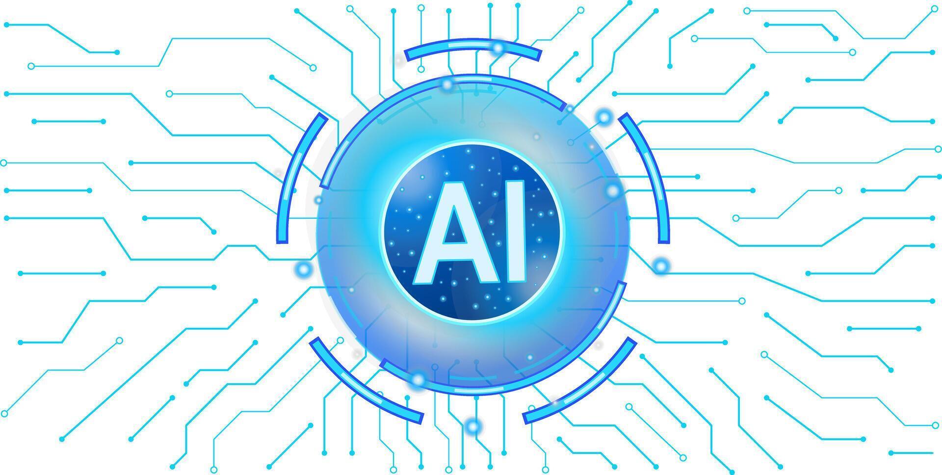 Circular artificial intelligence chip with interconnected circuits vector