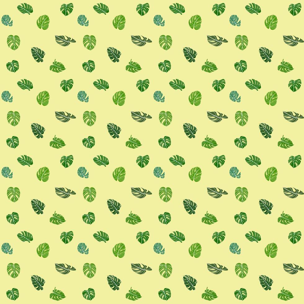 Green Monstera Leaf Tropical Pattern for Summer Design vector