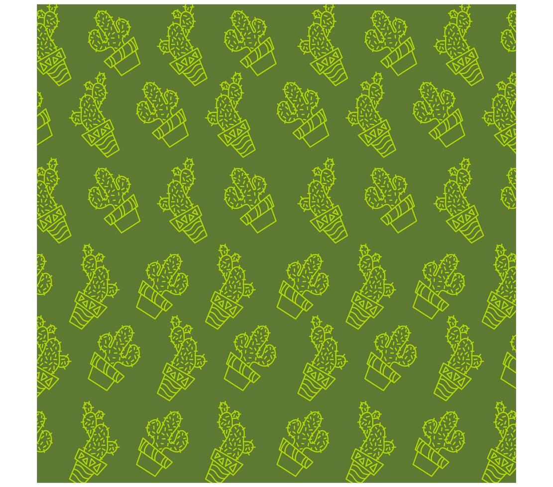 Cactus pot seamless pattern texture background vector