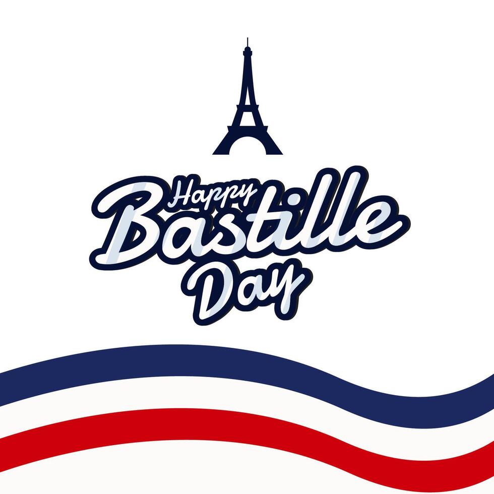 Happy bastille day. Celebration in French, 14th July vector