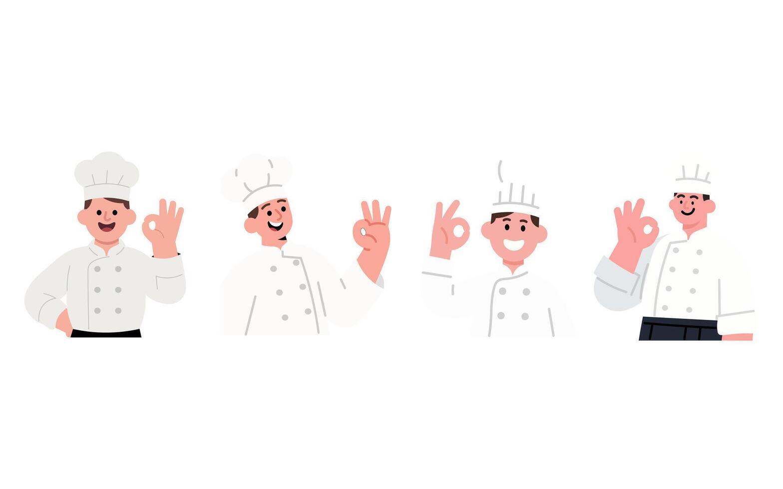 Chefs showing satisfaction with gestures vector