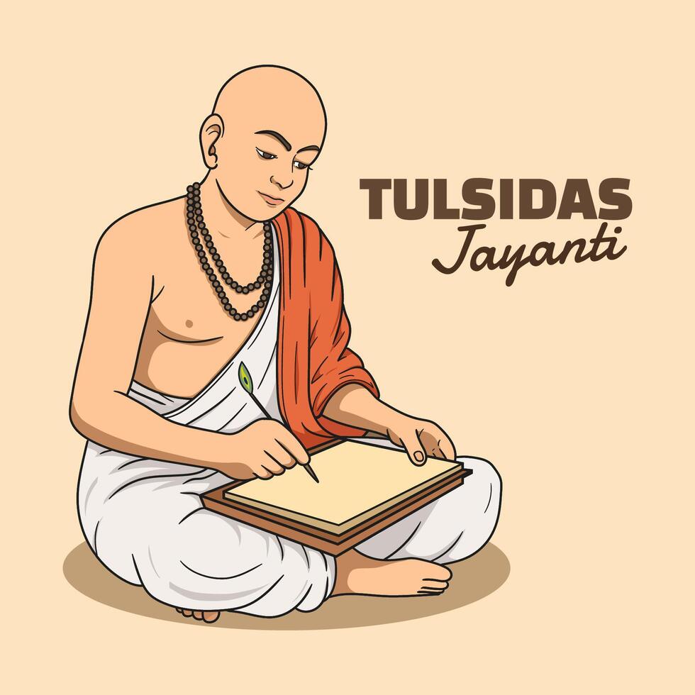 Tulsidas Jayanti. He was a Hindu Vaishnava saint and poet vector