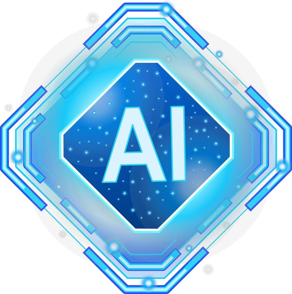 Artificial intelligence chip with interconnected circuits vector